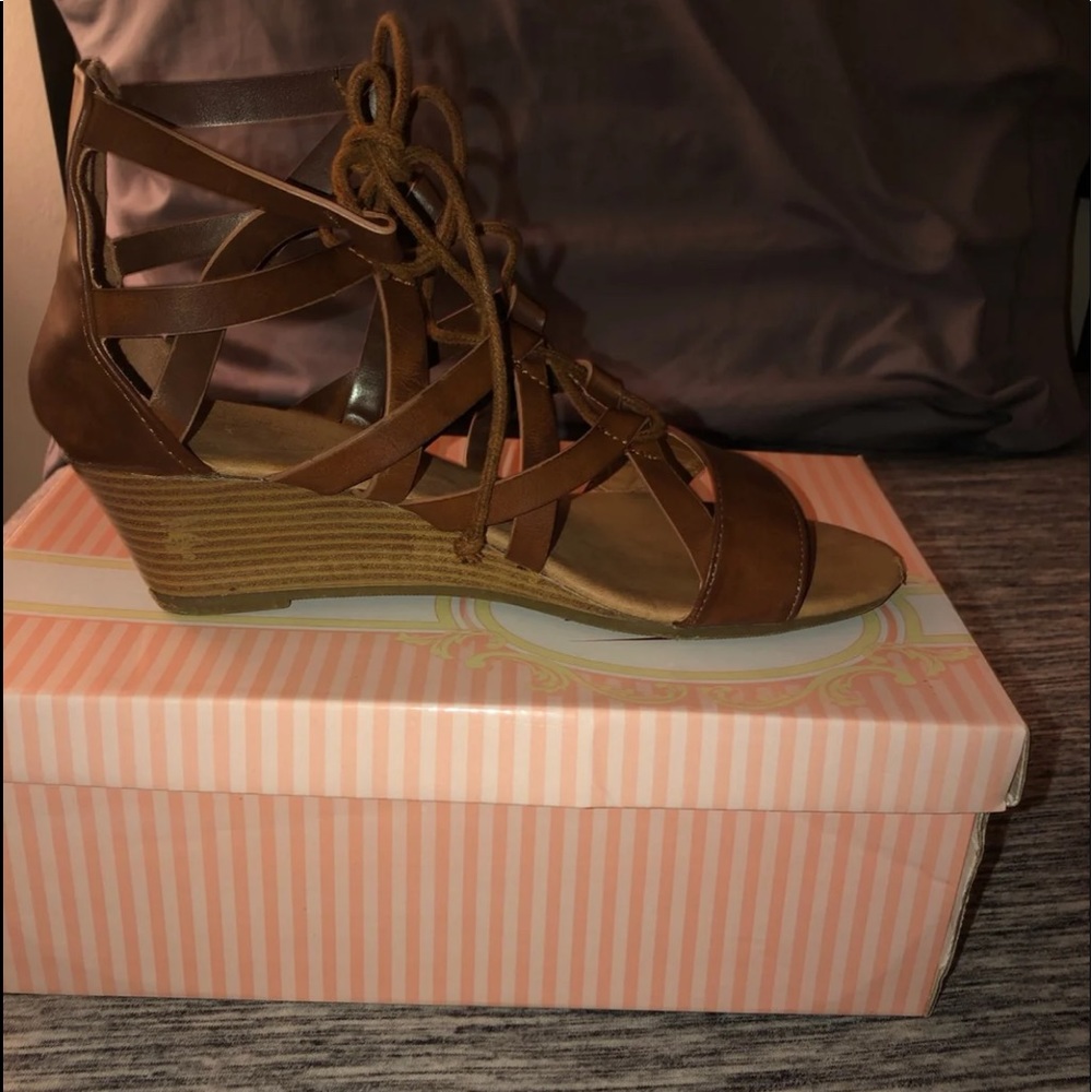Brown Wedge Sandals